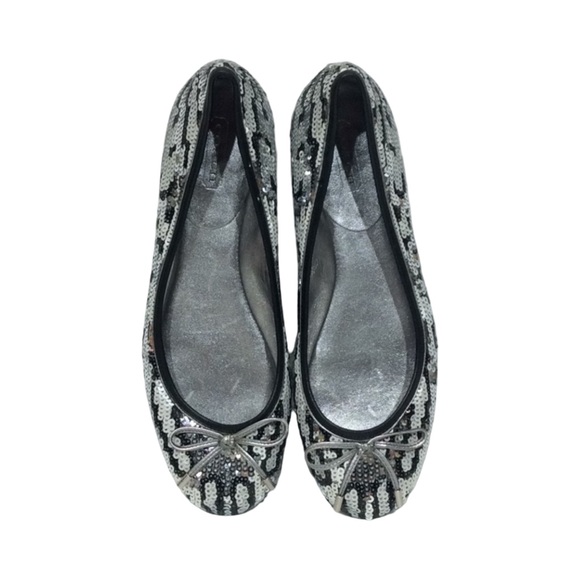 Coach Women’s Liah Snow Leopard Sequin Ballet Flats Size 5B - Picture 4 of 16